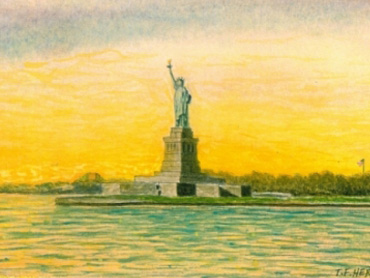 Painting of statue of liberty